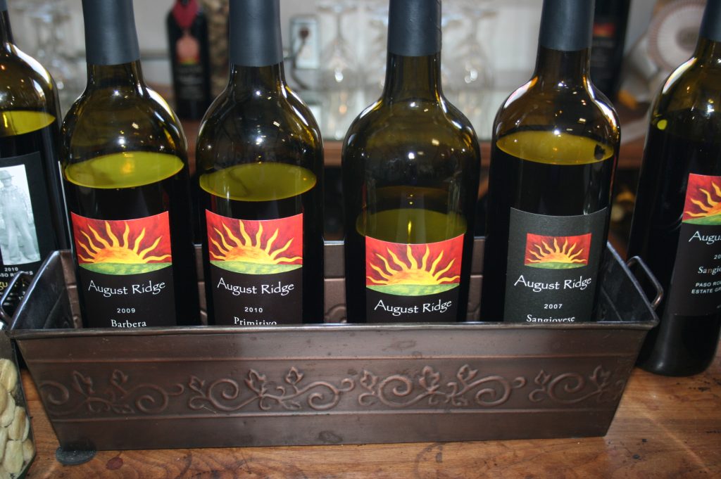 Wines made from Italian varietals at August Ridge Vineyards - Paso Robles