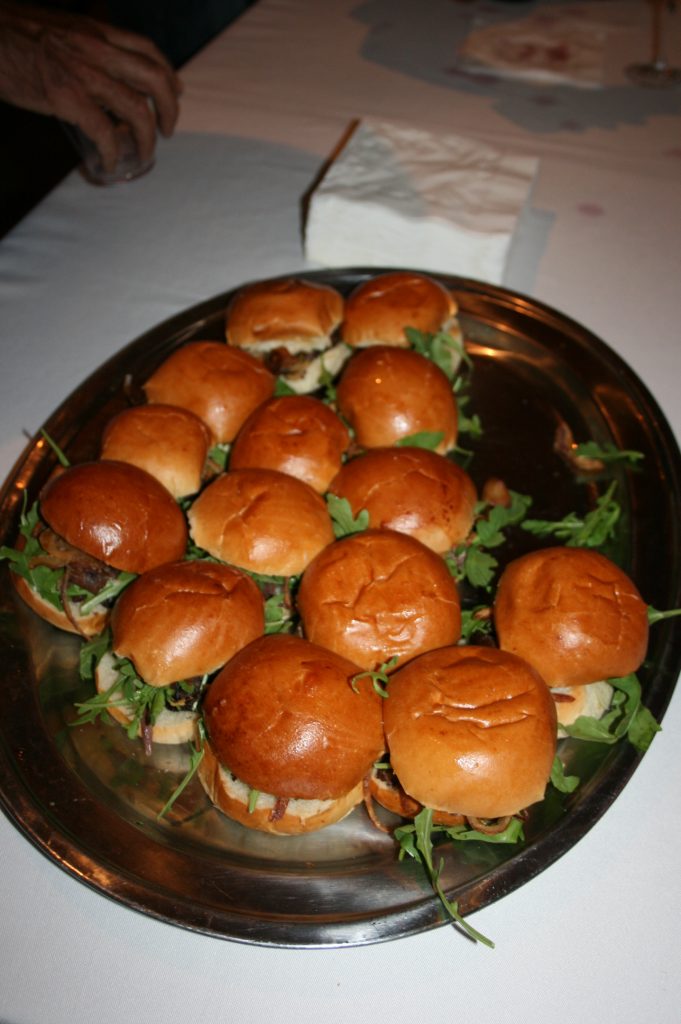 Sliders at the Cass Winery table during VIP tasting event