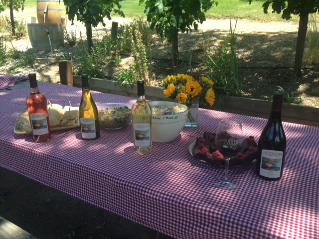 Picnic spread at Still Waters Vineyards - Paso Robles