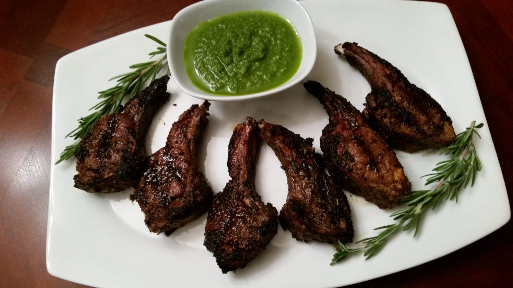 lamb chops with chimichurri sauce