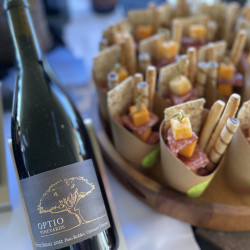 Optio Vineyards wine and paired charcuterie cup at wine tasting event in Paso Robles